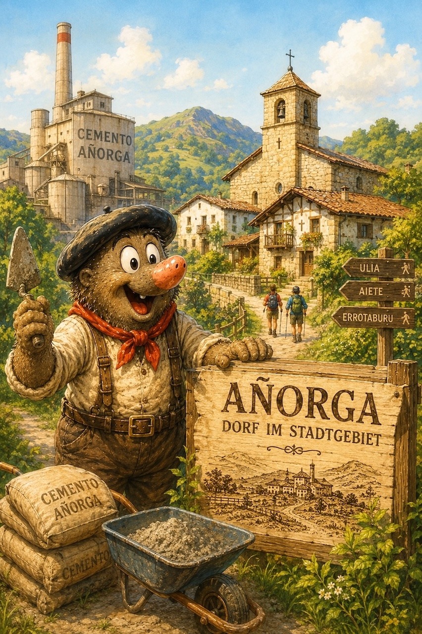 Añorga in San Sebastián – Werkssiedlung rund um die Zementfabrik Rezola